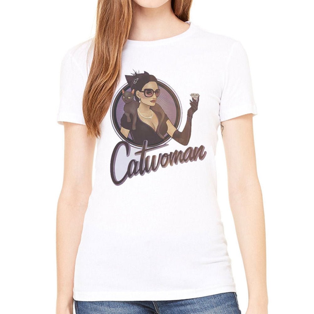 DC COMICS DCコミックス (ジョーカー 生誕 80周年 ) - JUSTICE LEAGUE BOMBSHELL CATWOMAN BADGE / Tシャツ / レディース - PGS