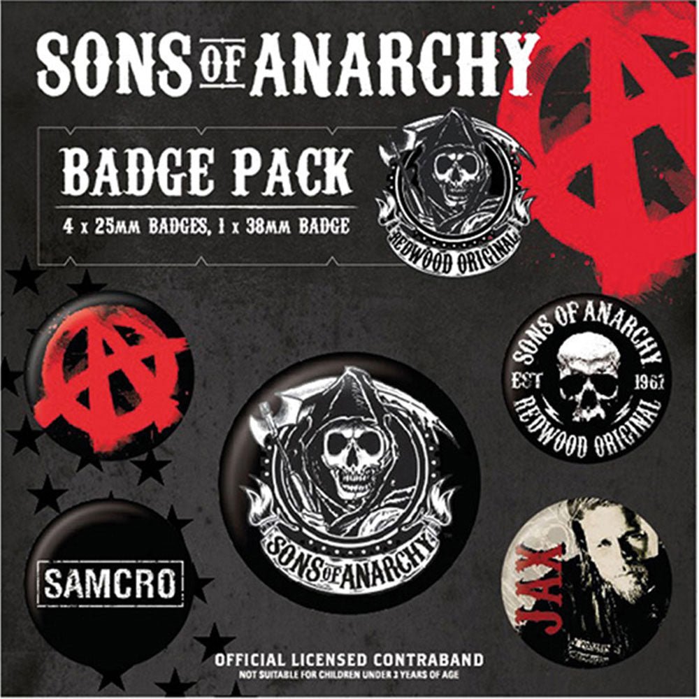 SONS OF ANARCHY サンズオブアナーキー - Official Badge Pack 5個セット / バッジ - PGS
