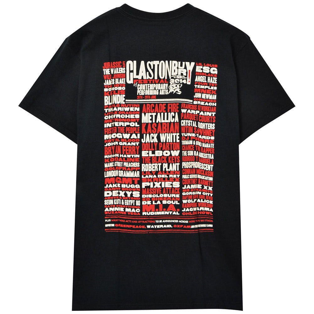フェス公式Tシャツ GLASTONBURY グラストンベリー (開催 55周年 ) - FESTIVAL 2014 (超レア) / バックプリントあり / Tシャツ / メンズ - PGS