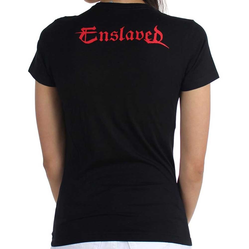 ENSLAVED エンスレイヴド - RED LOGO & SYMBOLS / バックプリントあり / Tシャツ / レディース - PGS