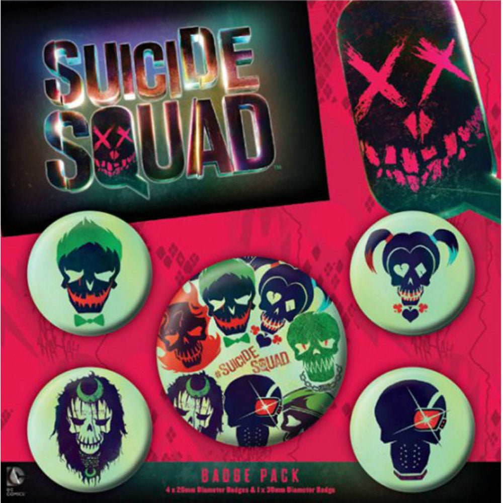 SUICIDE SQUAD スーサイドスクワッド (ジョーカー 生誕 80周年 ) - SKULLS 5個セット / バッジ - PGS