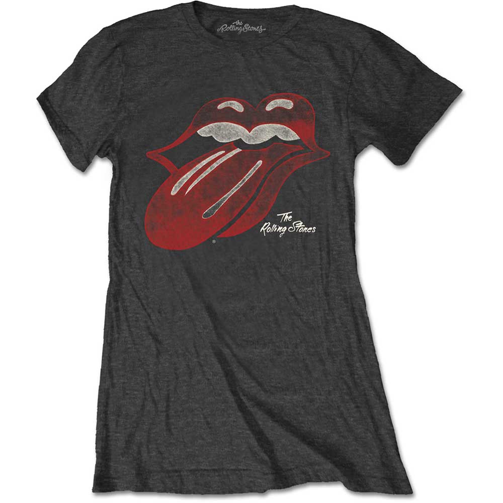 ROLLING STONES ローリングストーンズ (来日 35周年 記念 ) - VINTAGE TONGUE LOGO / Tシャツ / レディース - PGS
