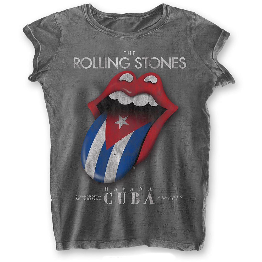 ROLLING STONES ローリングストーンズ (来日 35周年 記念 ) - HAVANA CUBA (復刻ツアーTシリーズ) / Black Label(ブランド) / Tシャツ / レディース - PGS