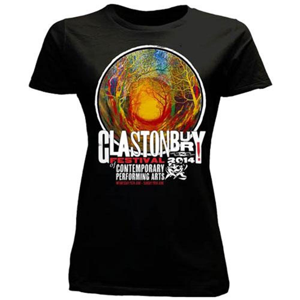 フェス公式Tシャツ GLASTONBURY グラストンベリー (開催 55周年 ) - FESTIVAL 2014 (超レア) / バックプリントあり / Tシャツ / レディース