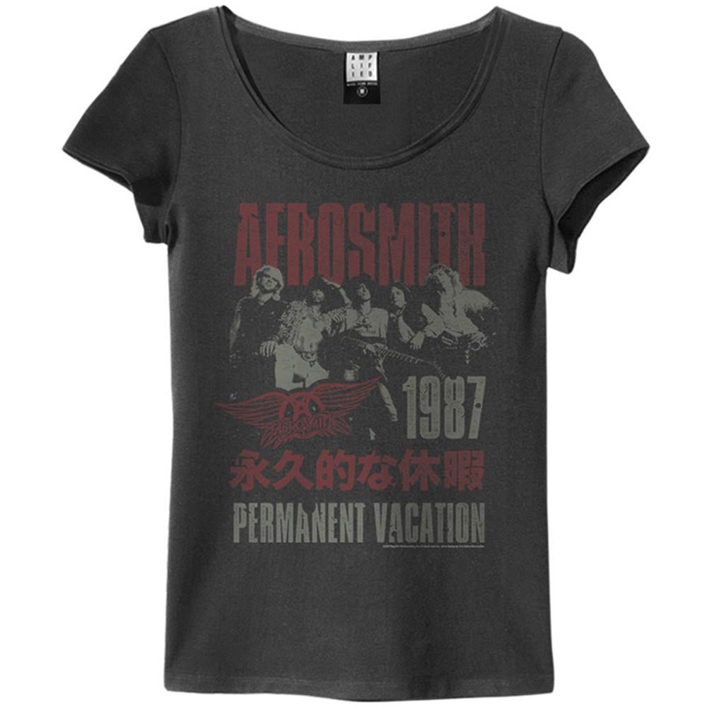 AEROSMITH エアロスミス (結成 55周年 ) - PERMANENT VACATION / Amplified( ブランド ) / Tシャツ / レディース - PGS