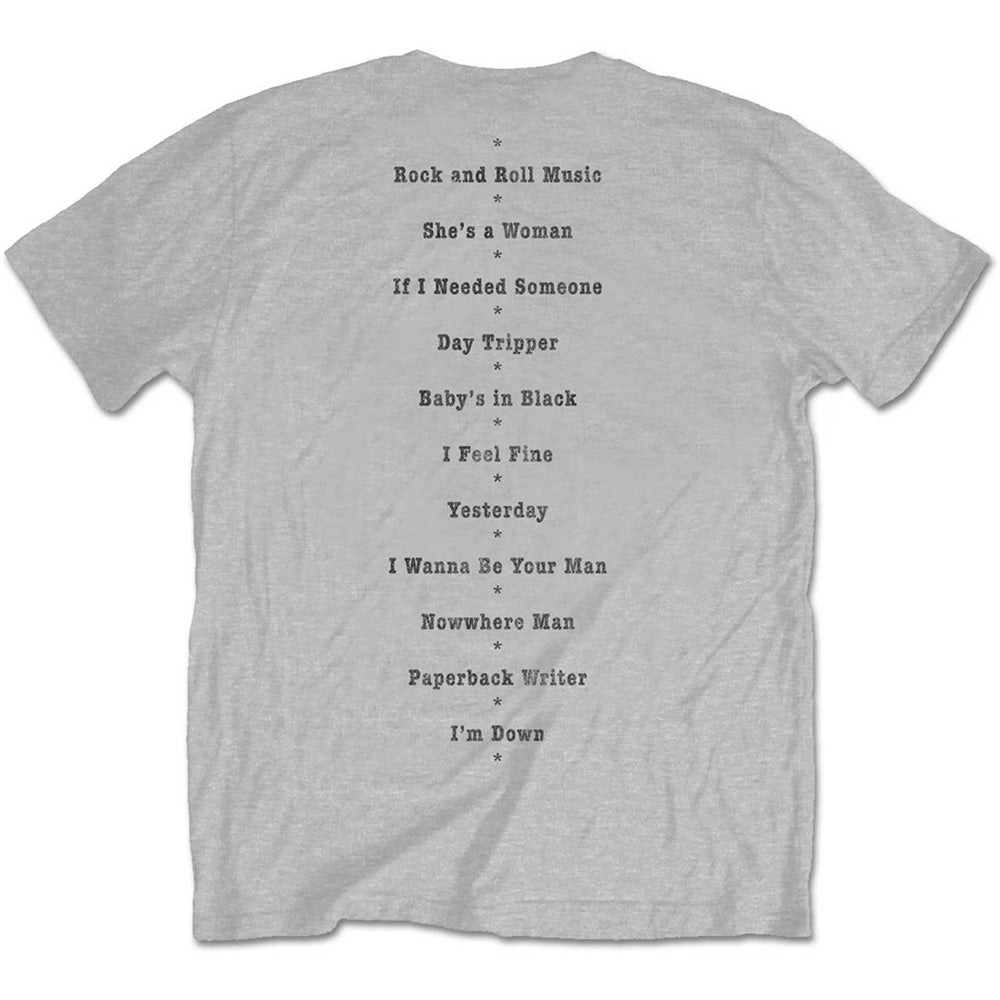 THE BEATLES (65th Anniversary) - Budokan Set List / Back Print / T-Shirt / Men's
