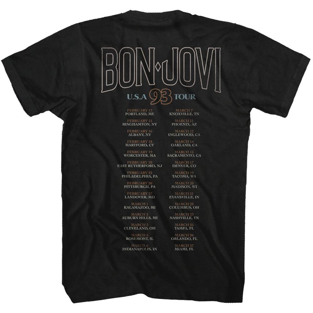 BON JOVI ボンジョヴィ - 93 TOUR / バックプリントあり / Tシャツ / メンズ - PGS