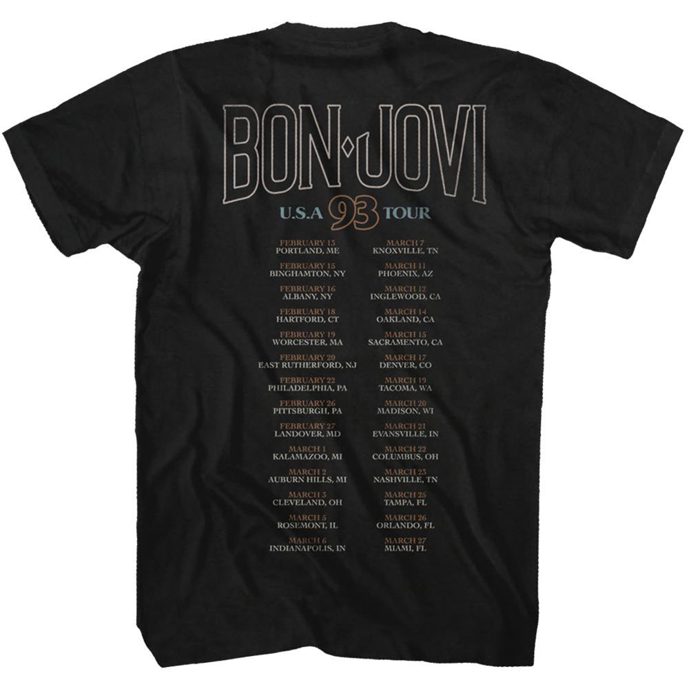 BON JOVI ボンジョヴィ - 93 TOUR / バックプリントあり / Tシャツ / メンズ