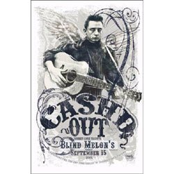 JOHNNY CASH ジョニーキャッシュ (デビュー 70周年 ) - (絶版プロモーション・ポスター)Cashd Out at Blind Melons / ポスター - PGS