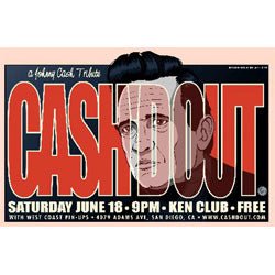 JOHNNY CASH ジョニーキャッシュ (デビュー 70周年 ) - (絶版プロモーション・ポスター)Cashd Out at the Ken Club / ポスター - PGS