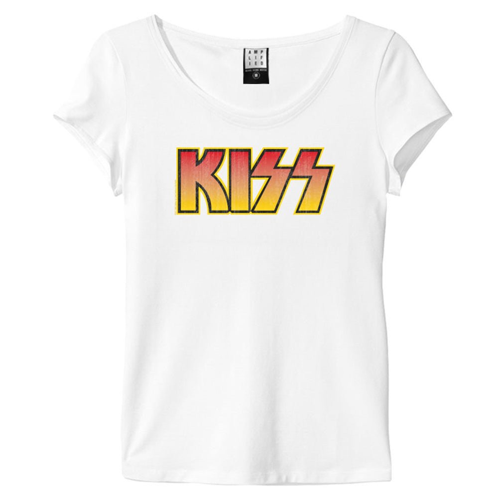 KISS キッス (エース・フレーリー 追悼 ) - CLASSIC LOGO DISTRESSED / Amplified( ブランド ) / Tシャツ / レディース - PGS