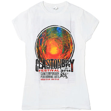 フェス公式Tシャツ GLASTONBURY グラストンベリー (開催 55周年 ) - FESTIVAL 2014 (超レア) / バックプリントあり / Tシャツ / レディース - PGS