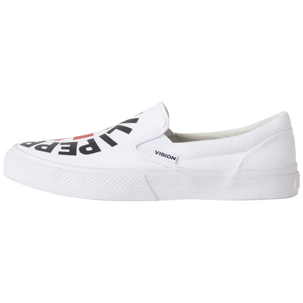 RED HOT CHILI PEPPERS レッドホットチリペッパーズ (来日 35周年 ) - CANVAS SLIP - ON RHCP White / VISION STREET WEAR(ブランド) / スニーカー / メンズ - PGS