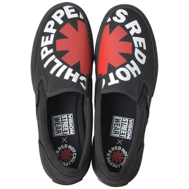 RED HOT CHILI PEPPERS レッドホットチリペッパーズ (来日 35周年 ) - CANVAS SLIP - ON RHCP Black / VISION STREET WEAR(ブランド) / スニーカー / メンズ - PGS
