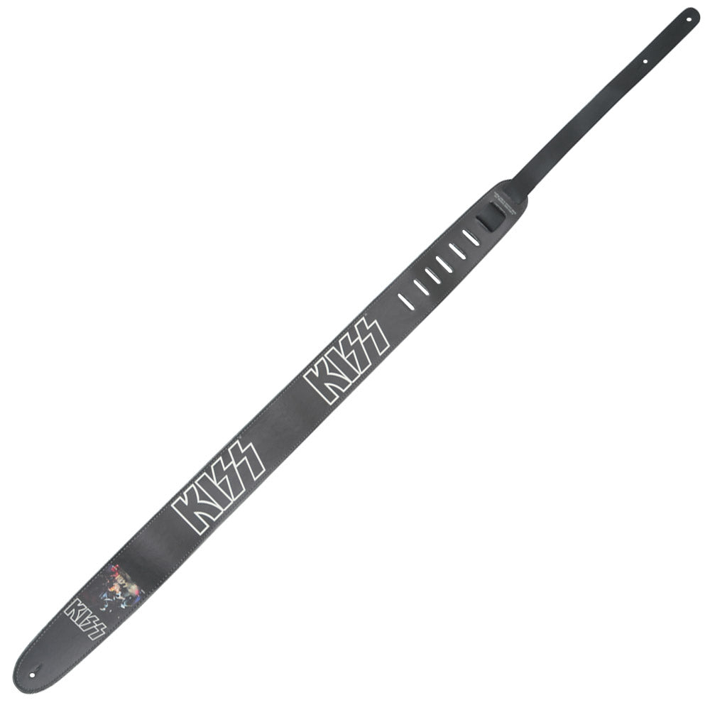 KISS (Ace Frehley Tribute) - BLACK LOGO / Leather / Guitar Strap