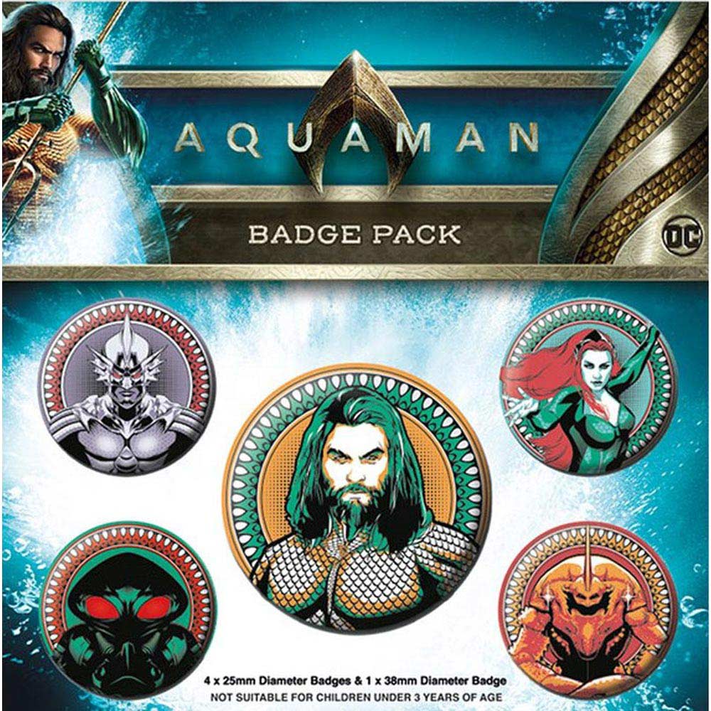AQUAMAN アクアマン - Heavy Hitters Of The Seas 5個セット / バッジ - PGS