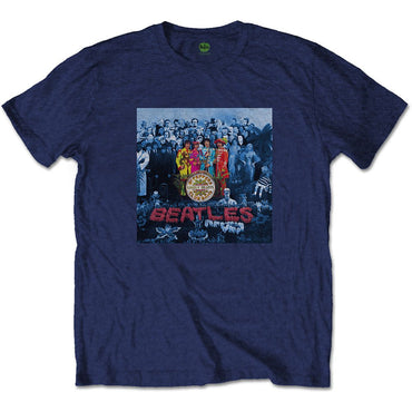 THE BEATLES ビートルズ (結成 65周年 ) - Sgt Pepper Blue / バックプリントあり / Tシャツ / メンズ - PGS