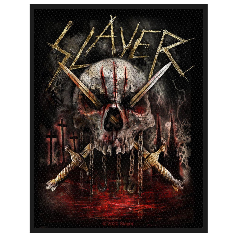 SLAYER - (結成 45周年 ) - Skull & Swords Woven Patch
