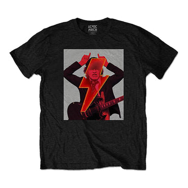 AC/DC エーシーディーシー (Back in Black 45周年 ) - Angus Finger Horns / バックプリントあり / Tシャツ / メンズ - PGS