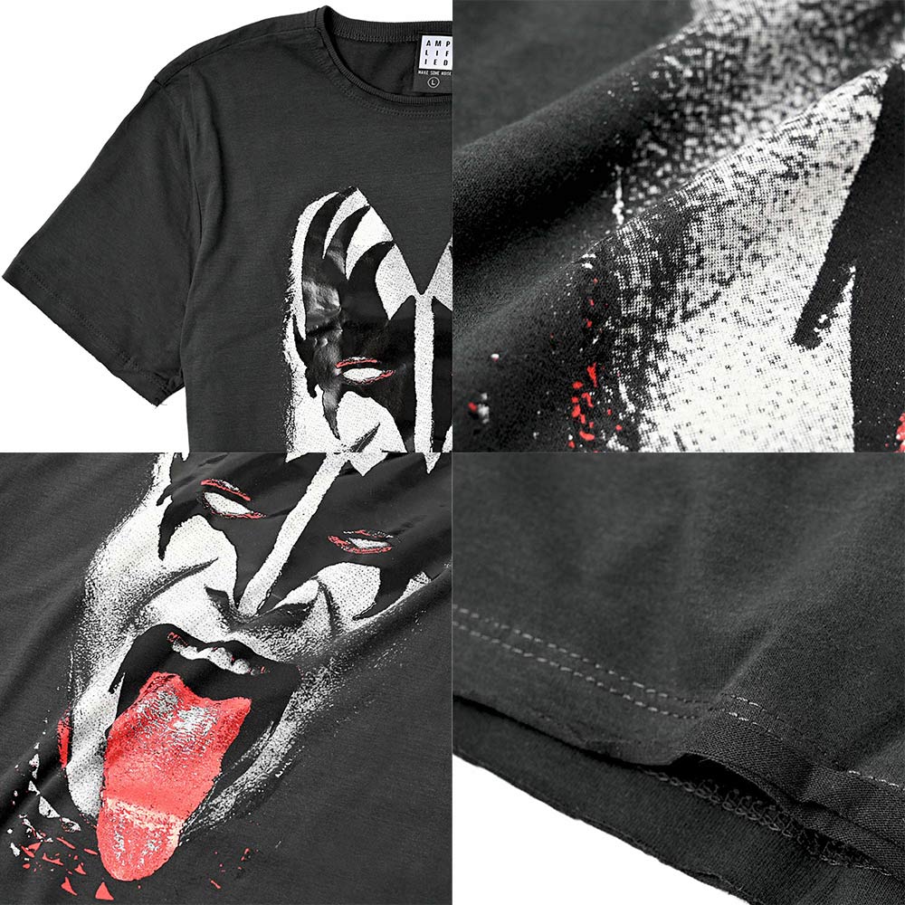 KISS キッス (エース・フレーリー 追悼 ) - 【世界限定500着 Foil Print特別仕様】Gene Simmons / Amplified( ブランド ) / Tシャツ / メンズ - PGS