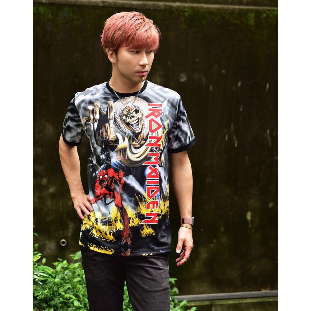 IRON MAIDEN アイアンメイデン (結成 50周年 ) - NUMBER OF THE BEAST / バックプリントあり / Amplified( ブランド ) / Tシャツ / メンズ - PGS