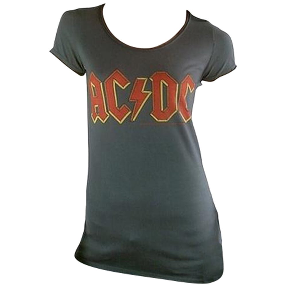AC/DC エーシーディーシー (Back in Black 45周年 ) - Logo / Amplified( ブランド ) / Tシャツ / レディース - PGS