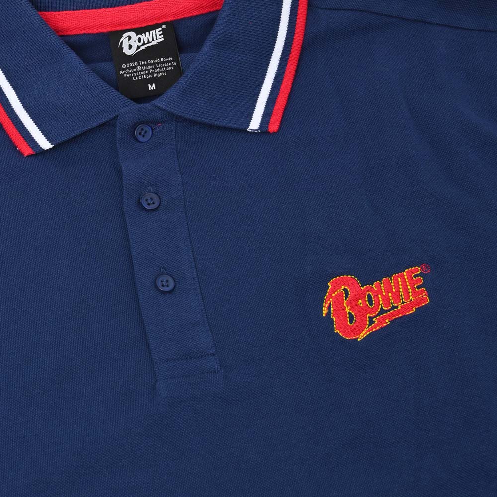 DAVID BOWIE デヴィッドボウイ - Flash Logo / ポロシャツ / メンズ - PGS