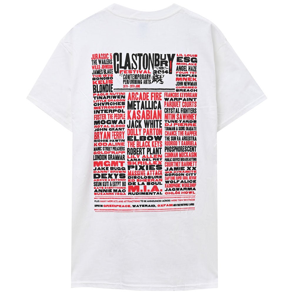 フェス公式Tシャツ GLASTONBURY グラストンベリー (開催 55周年 ) - FESTIVAL 2014 (超レア) / バックプリントあり / Tシャツ / メンズ - PGS