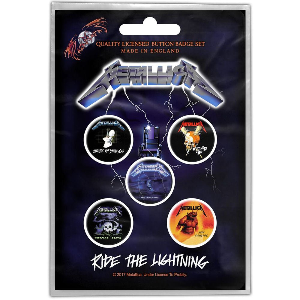 METALLICA メタリカ - RIDE THE LIGHTNING / 5個セット / バッジ - PGS
