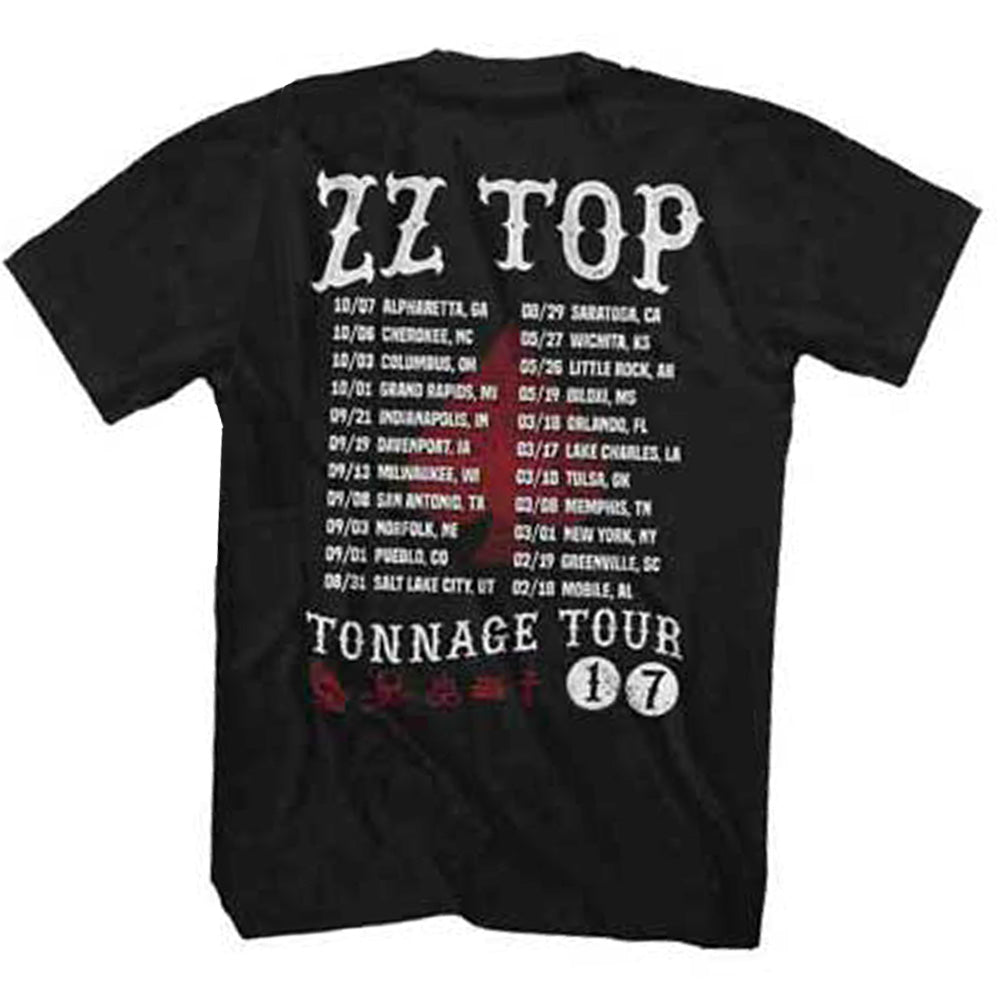 ZZ TOP ズィーズィートップ - TONNAGE TOUR 17 / Tシャツ / メンズ