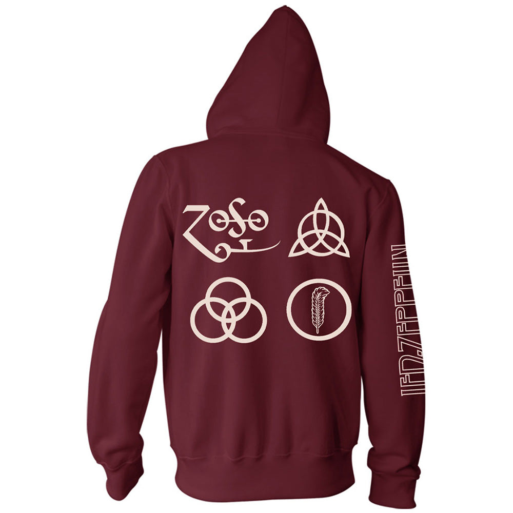 LED ZEPPELIN (Official Movie Release Commemoration) - Symbols / Zipper / Back Print & Arm Print / Hoodie / Men's