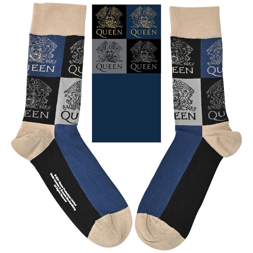 QUEEN (50th Anniversary of First Visit to Japan) - Crest Blocks / Socks / Men's