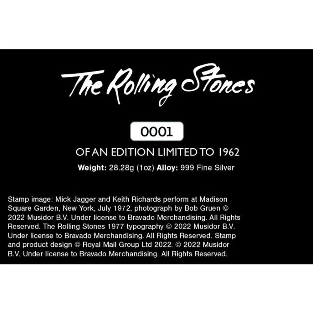 ROLLING STONES ローリングストーンズ (7月 新譜 記念 ) - Silver Stamp Ingot / 世界限定1962個 / 貴重 / 切手・レター品