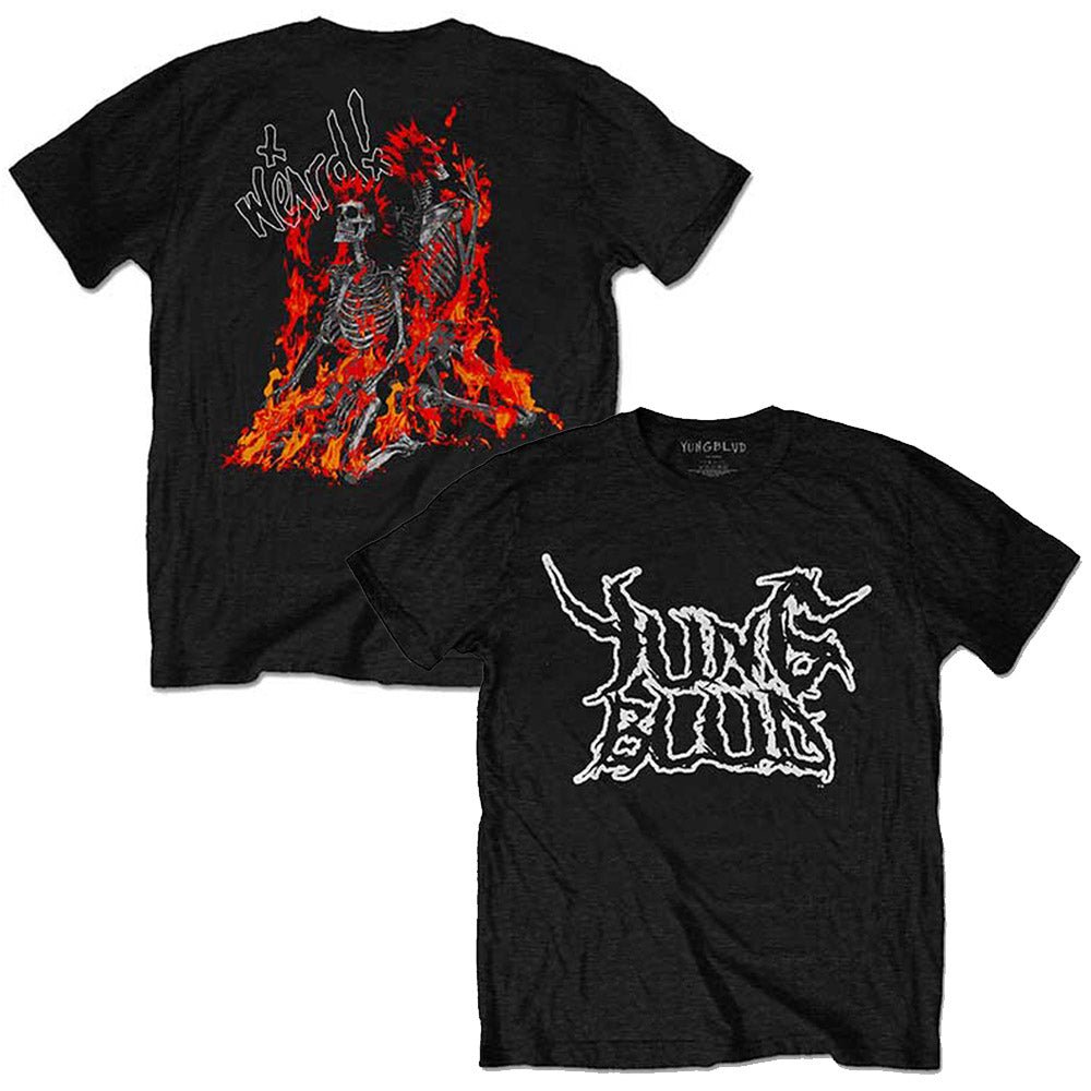 YUNGBLUD ヤングブラッド - Weird Flaming Skeletons / バックプリントあり / Tシャツ / メンズ - PGS