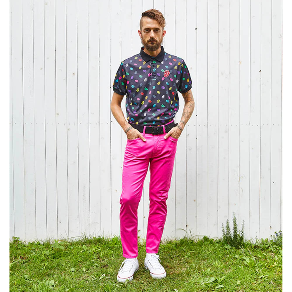 ROLLING STONES (35th Anniversary of the Rolling Stones' Japan Tour) - RS LICKS Pattern / Multicolor / Men's Polo Shirt