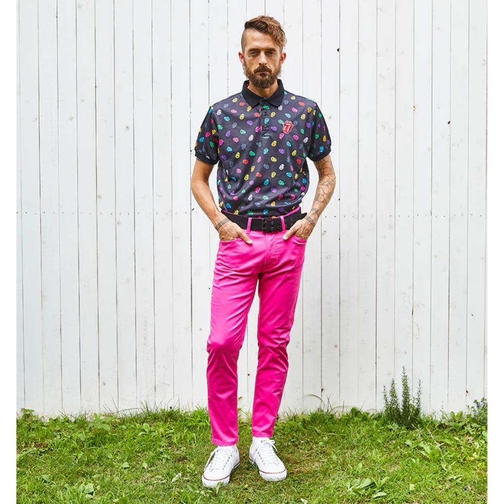 ROLLING STONES ローリングストーンズ (来日 35周年 記念 ) - RS LICKS Pattern / Multicolor / ポロシャツ / メンズ - PGS