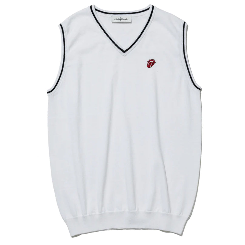 ROLLING STONES - (7月 新譜 記念 ) - Logo Knit Vest / White