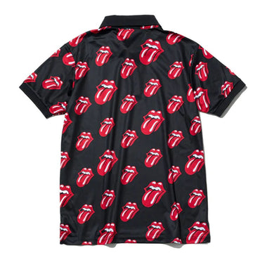 ROLLING STONES ローリングストーンズ (来日 35周年 記念 ) - Red Lick Pattern / Black / ポロシャツ / メンズ - PGS