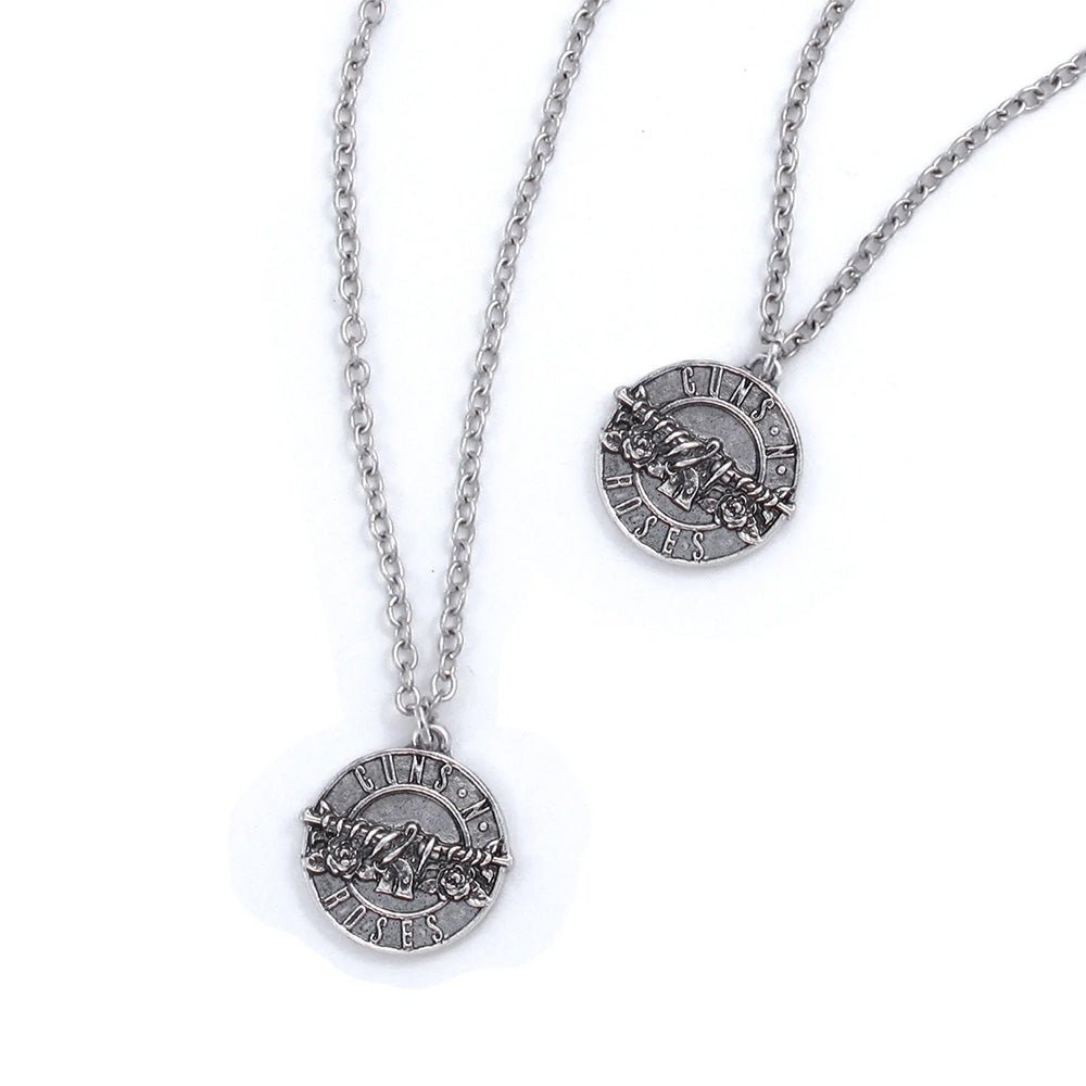 GUNS N ROSES ガンズアンドローゼズ (結成 40周年 ) - Disc Logo Necklace & Bracelet Set / ネックレス - PGS