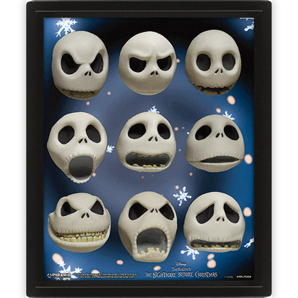 NIGHTMARE BEFORE CHRISTMAS ナイトメアー・ビフォア・クリスマス - Jack Expressions / 3D Lenticular / インテリア額