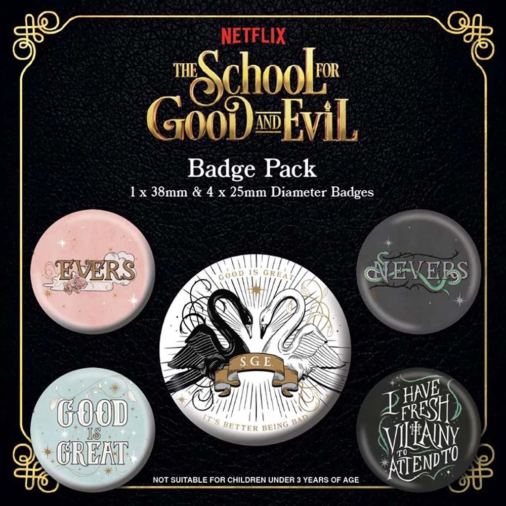 THE SCHOOL FOR GOOD AND EVIL スクールフォーグッドアンドイービル - SGE / 5個セット / バッジ - PGS