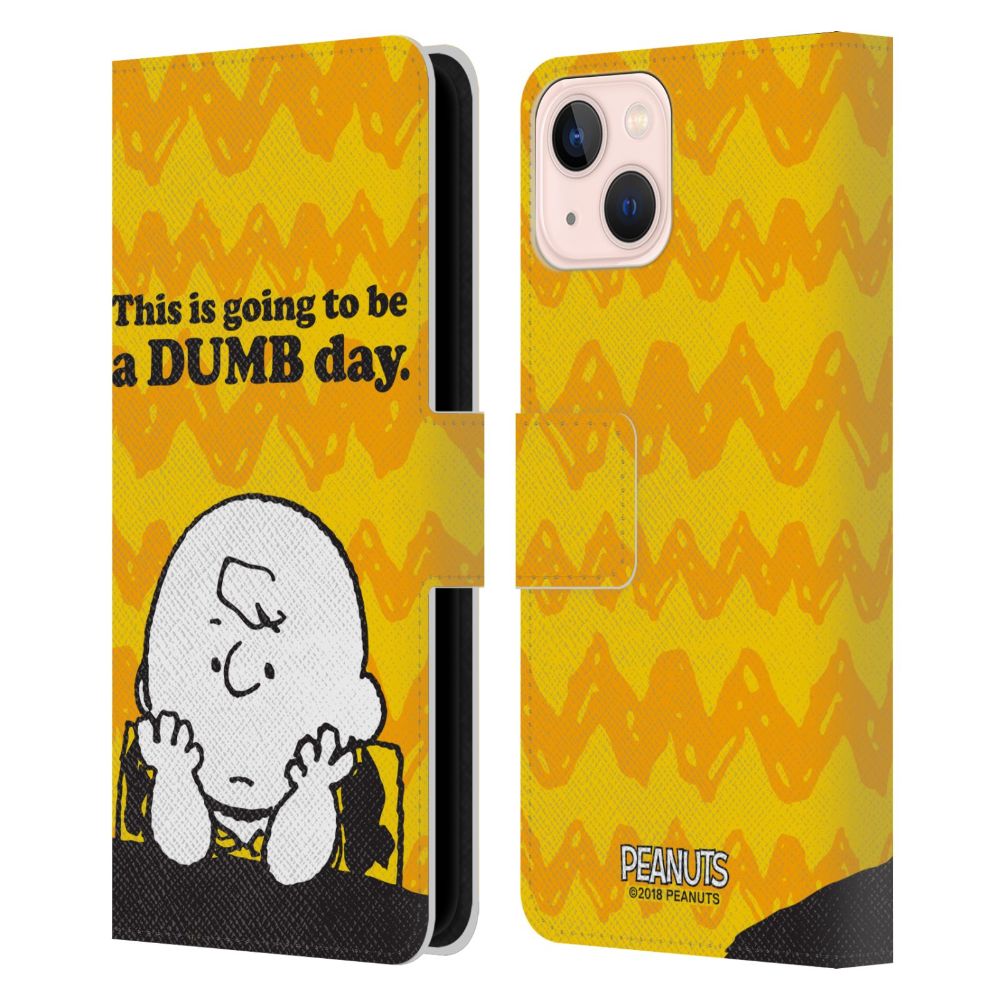 PEANUTS スヌーピー (コミック誕生 75周年 ) - Dumb Day レザー手帳型 / Apple iPhoneケース - PGS