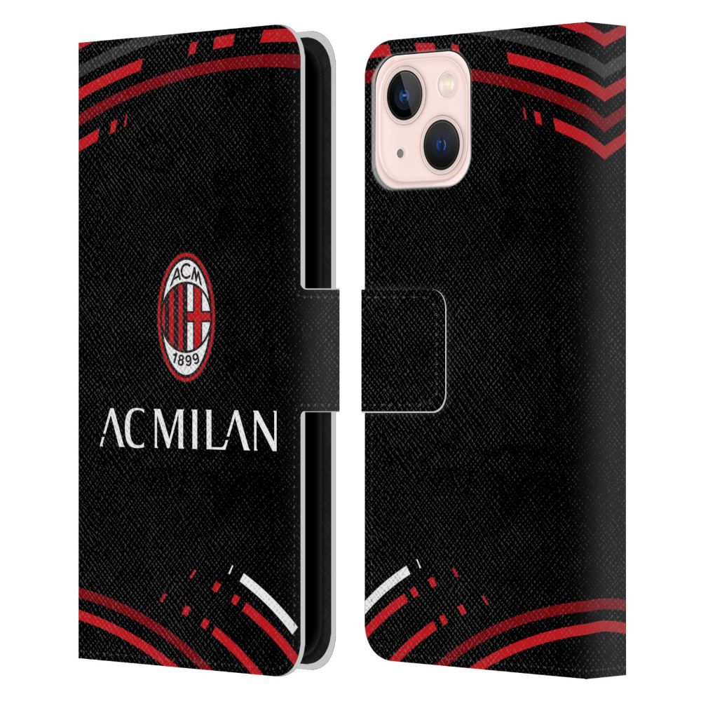 AC MILAN ACミラン - Curved レザー手帳型 / Apple iPhoneケース - PGS