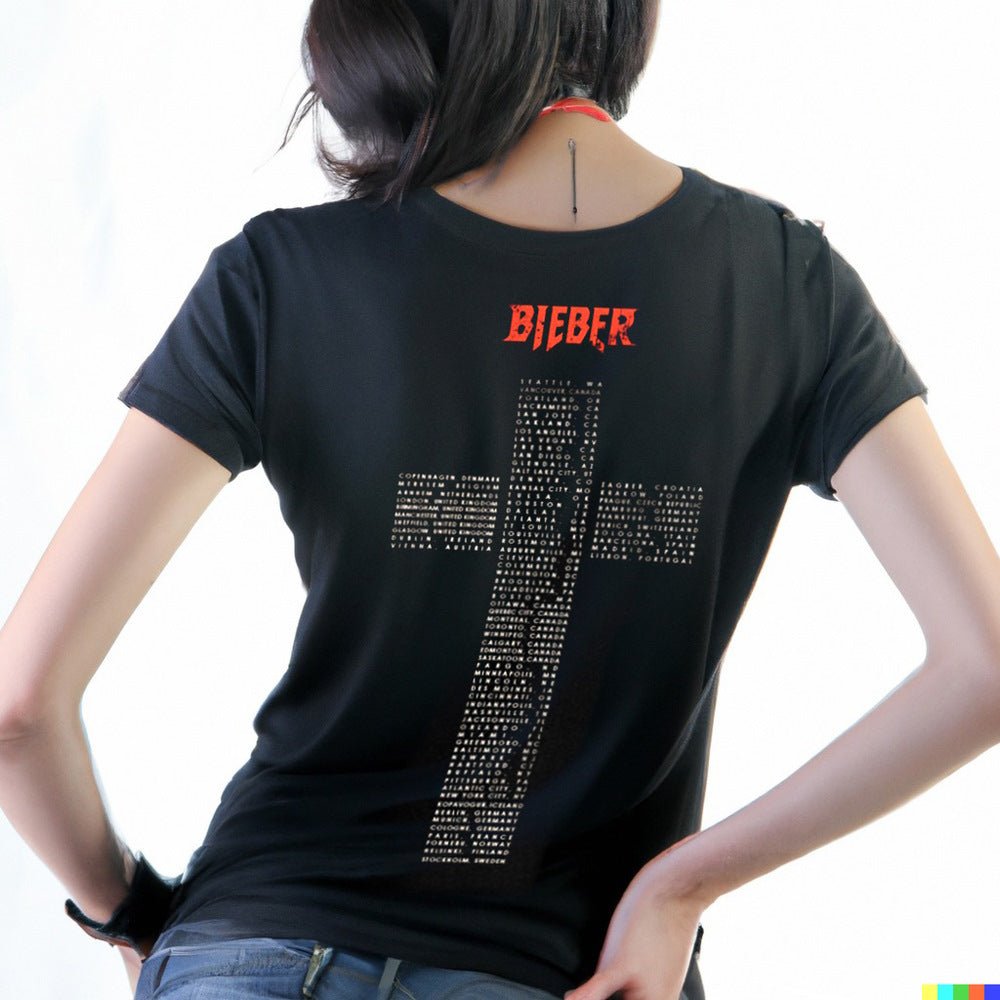 JUSTIN BIEBER ジャスティンビーバー - WORLD TOUR 2017 / レアモデル / Amplified( ブランド ) / バックプリントあり / Tシャツ / レディース - PGS