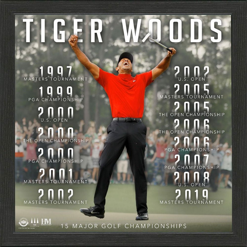 TIGER WOODS タイガーウッズ (生誕50周年 ) - Championship History Impact Frame / 限定 / コレクタブル - PGS