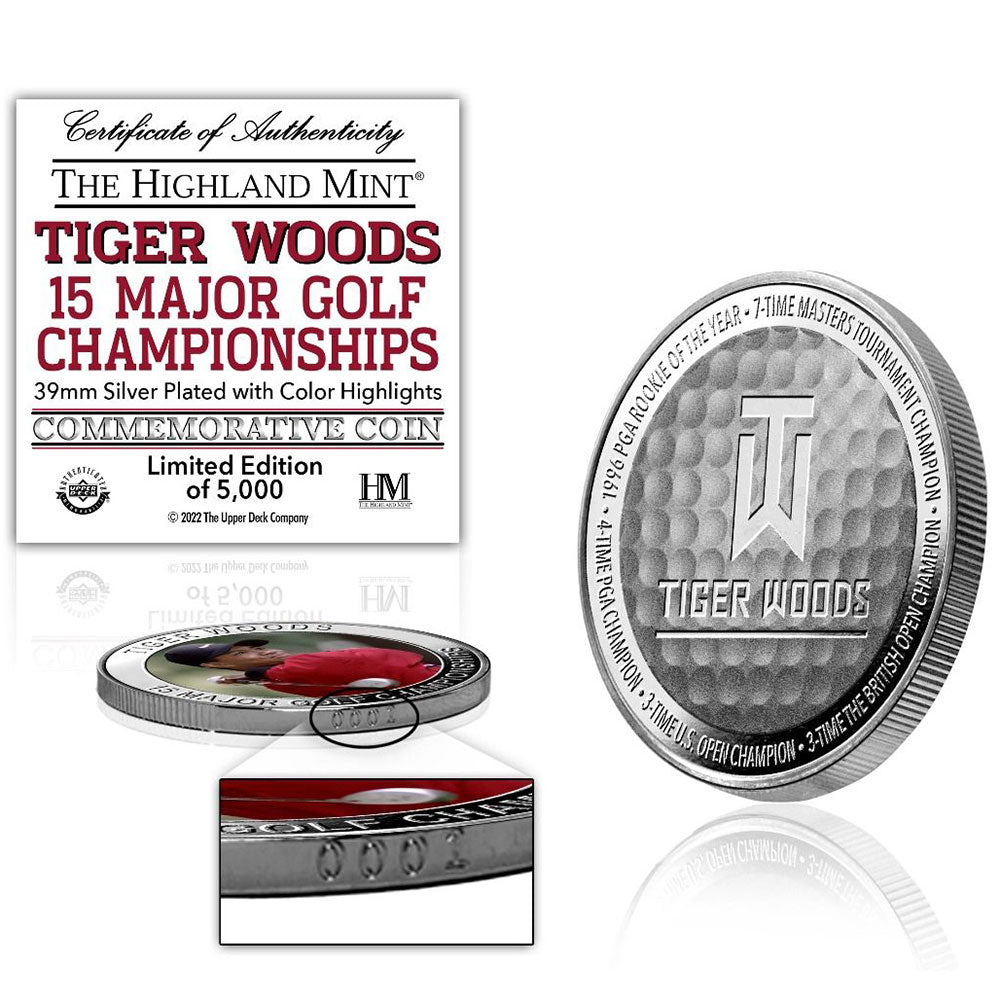 TIGER WOODS タイガーウッズ - 15 Major Golf Championships Silver Plated Color Coin / 世界限定5000個 / コイン