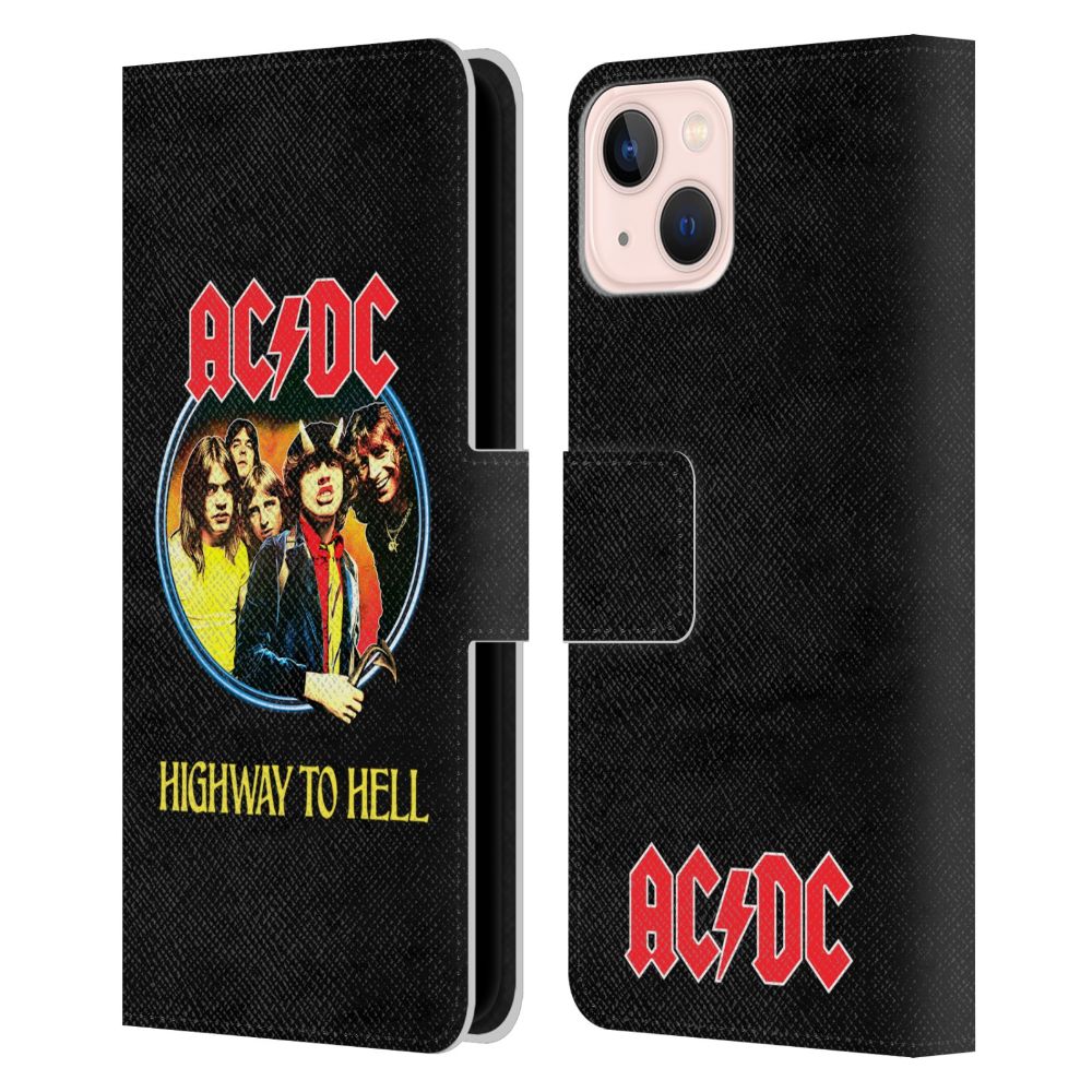 AC/DC エーシーディーシー (Back in Black 45周年 ) - Song Titles / Highway To Hell レザー手帳型 / Apple iPhoneケース - PGS