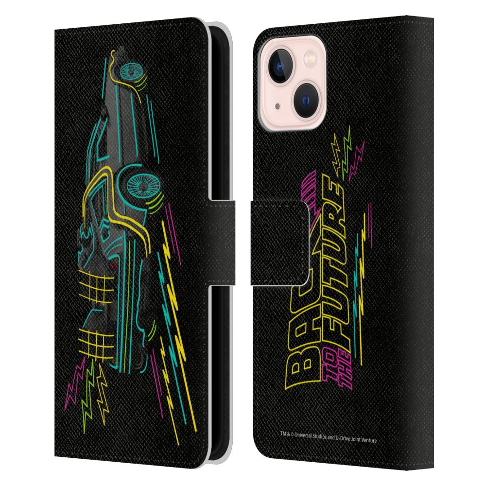 BACK TO THE FUTURE バックトゥザフューチャー (劇場公開 40周年 ) - Composed Art / Neon レザー手帳型 / Apple iPhoneケース - PGS