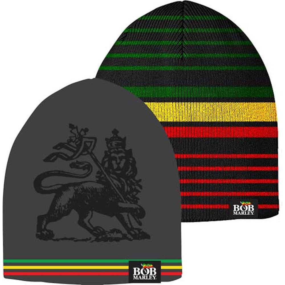 BOB MARLEY ボブマーリー (追悼 45周年 ) - IRIE STRIPE REVERSIBLE BEANIE / ビーニー - PGS