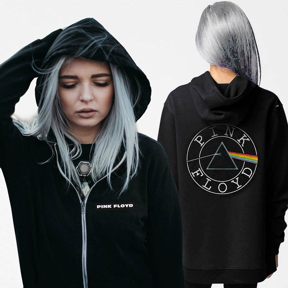 PINK FLOYD Pink Floyd (60th Anniversary) - Circle Logo / Back Print / Zip / Hoodie / Sweatshirt / Women's